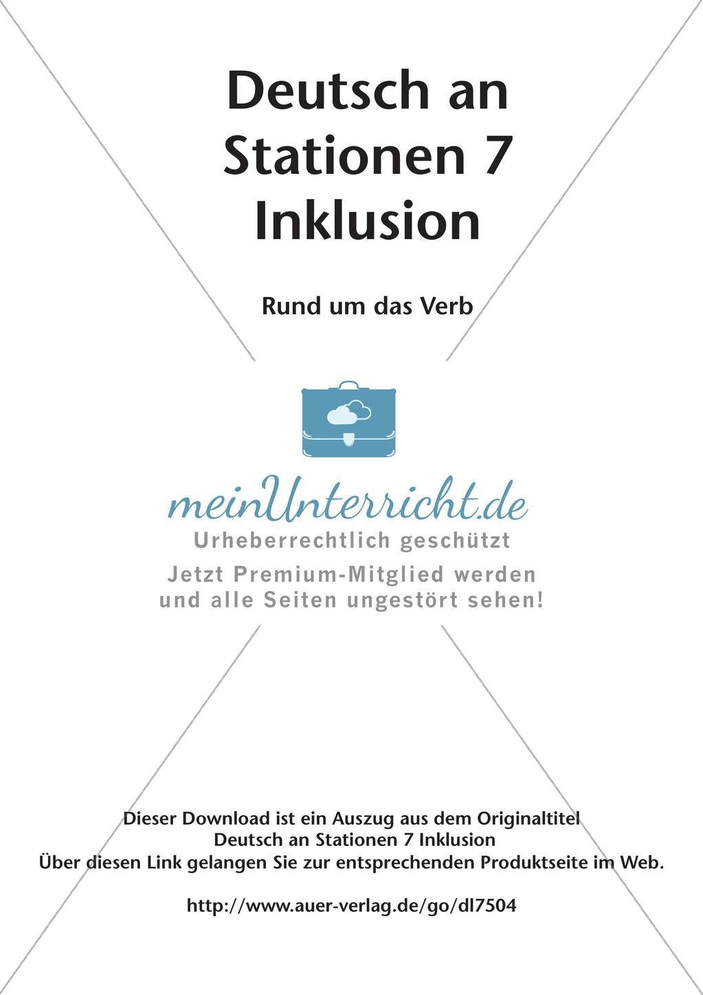 Stationsarbeit Inklusion: Rund um das Verb Preview 2