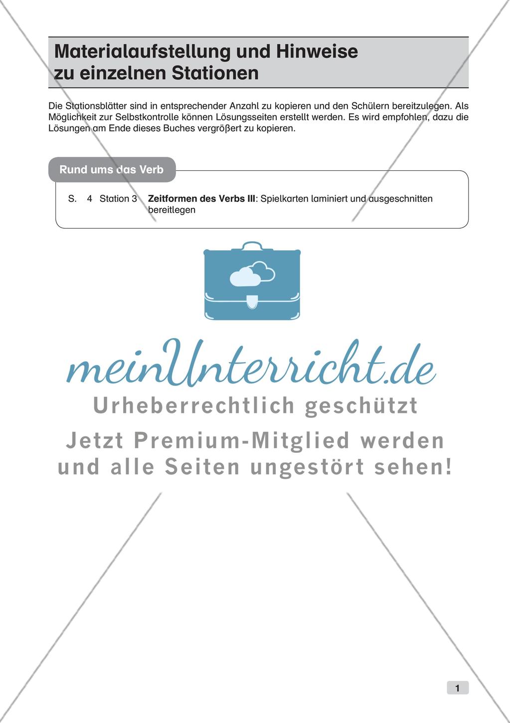 Stationsarbeit Inklusion: Rund um das Verb Preview 3
