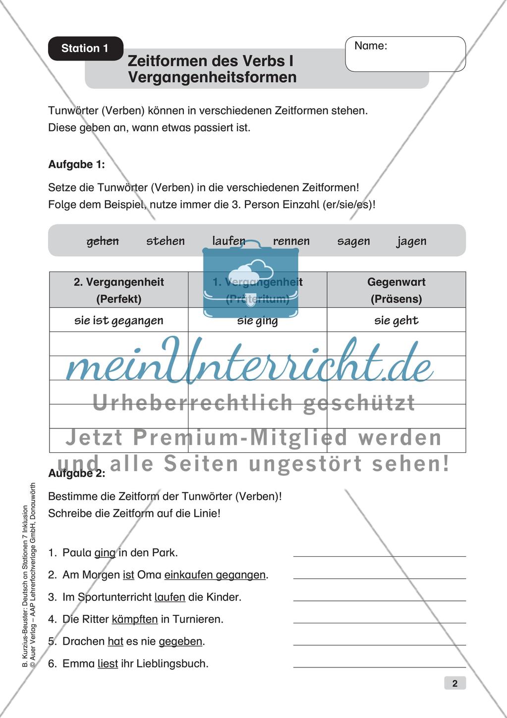 Stationsarbeit Inklusion: Rund um das Verb Preview 4
