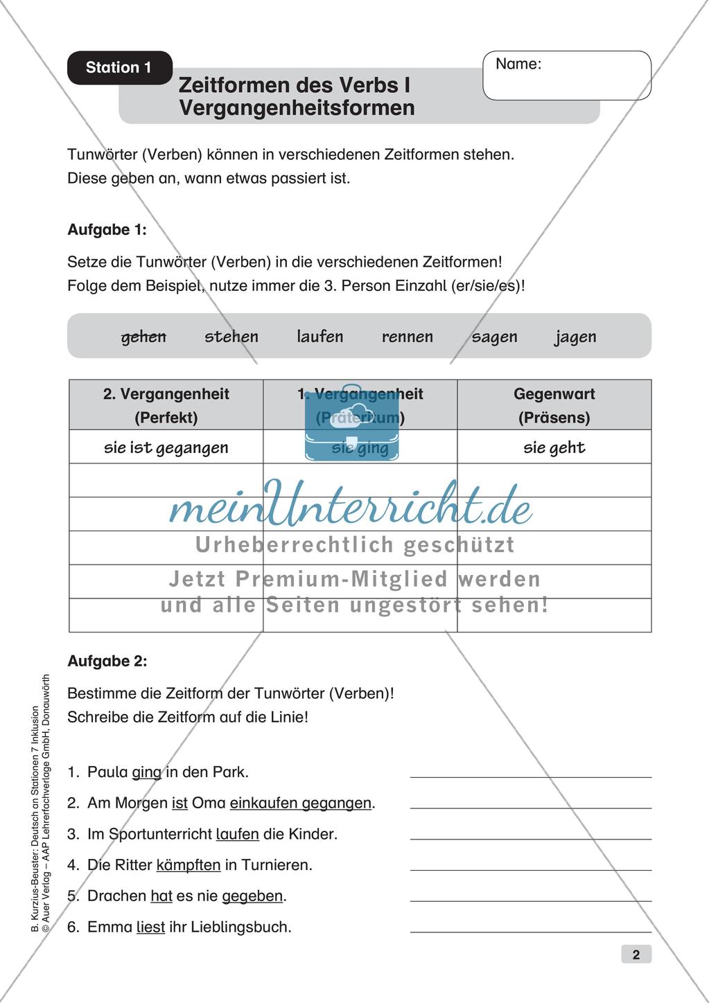Stationsarbeit Inklusion: Rund um das Verb Preview 4