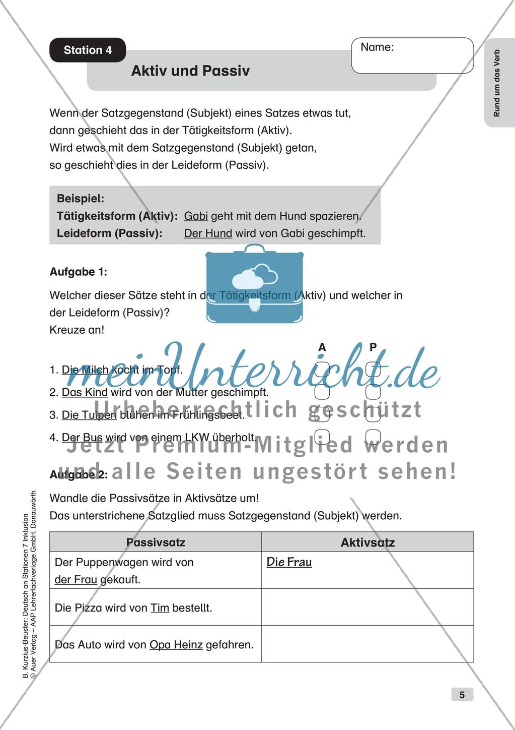 Stationsarbeit Inklusion: Rund um das Verb Preview 7