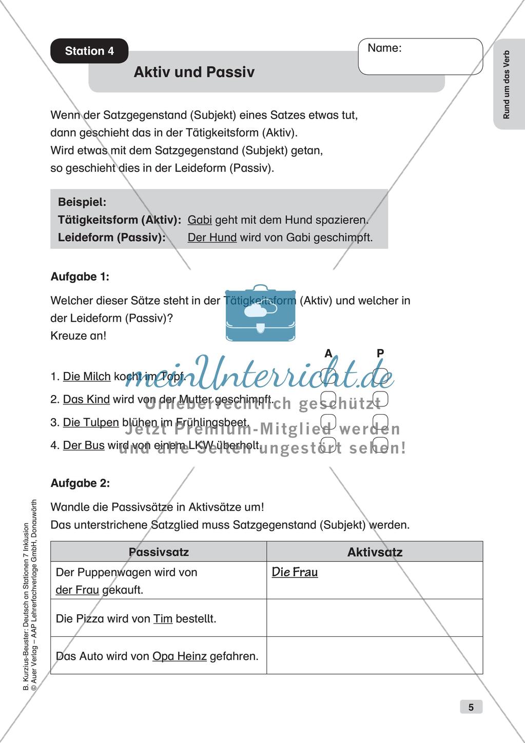 Stationsarbeit Inklusion: Rund um das Verb Preview 7