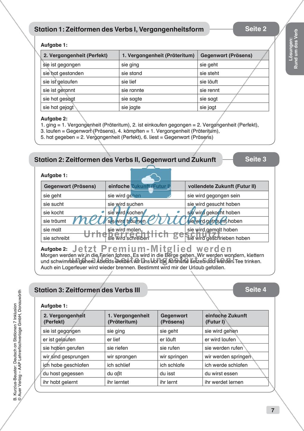 Stationsarbeit Inklusion: Rund um das Verb Preview 9