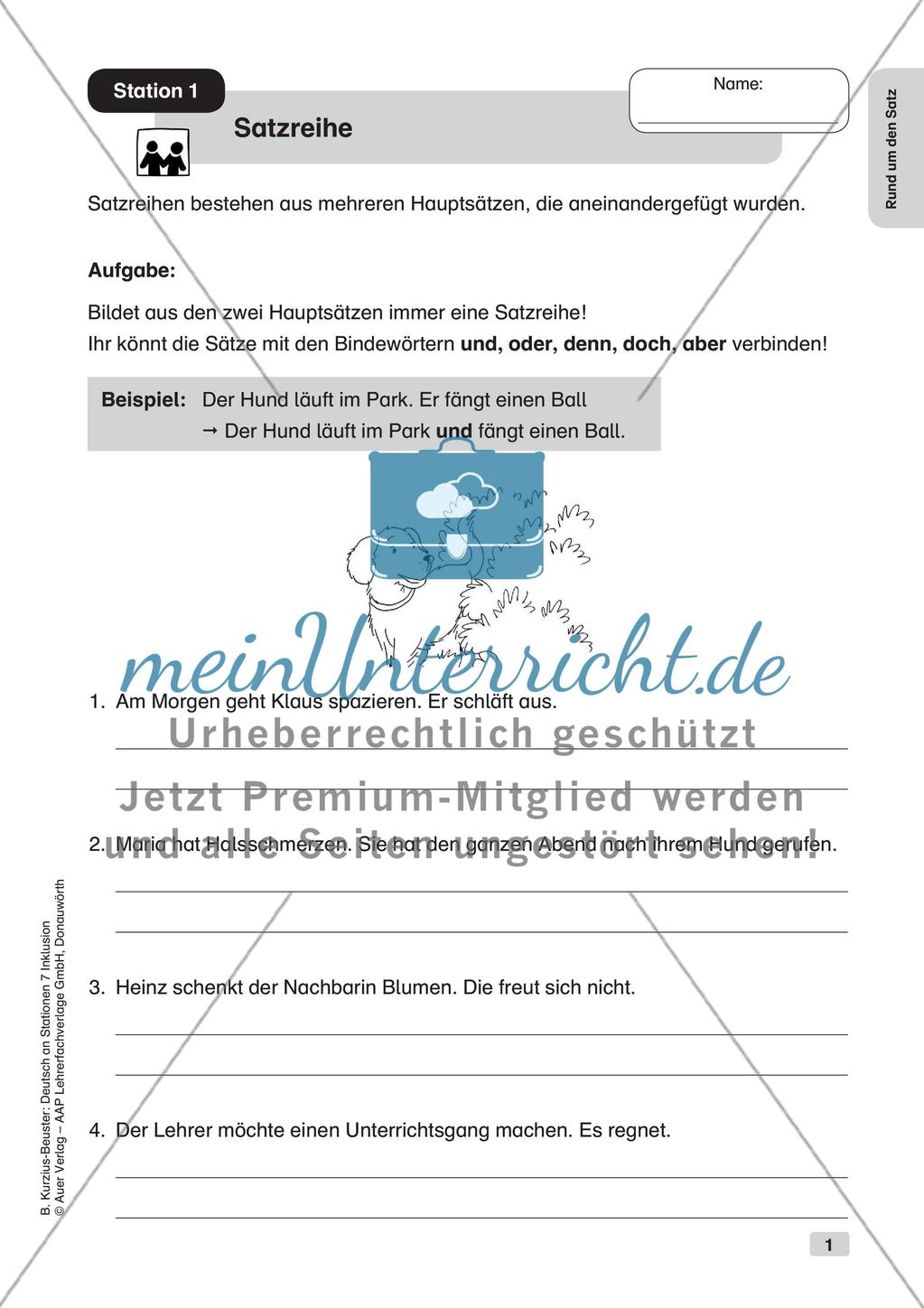 Stationsarbeit Inklusion: Rund um den Satz Preview 3