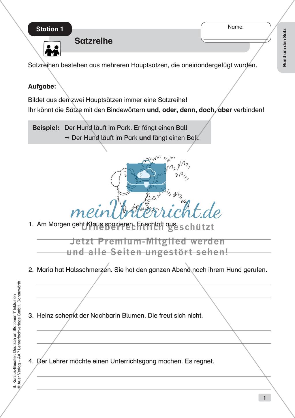 Stationsarbeit Inklusion: Rund um den Satz Preview 3