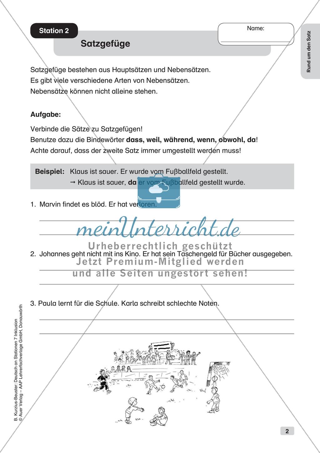 Stationsarbeit Inklusion: Rund um den Satz Preview 4