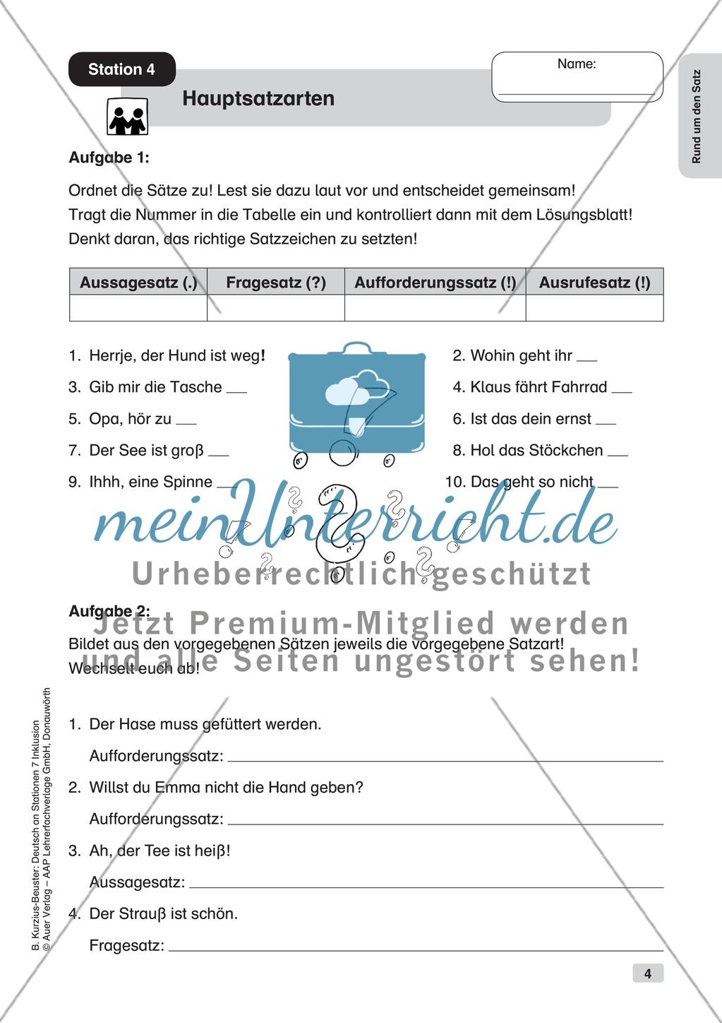 Stationsarbeit Inklusion: Rund um den Satz Preview 6