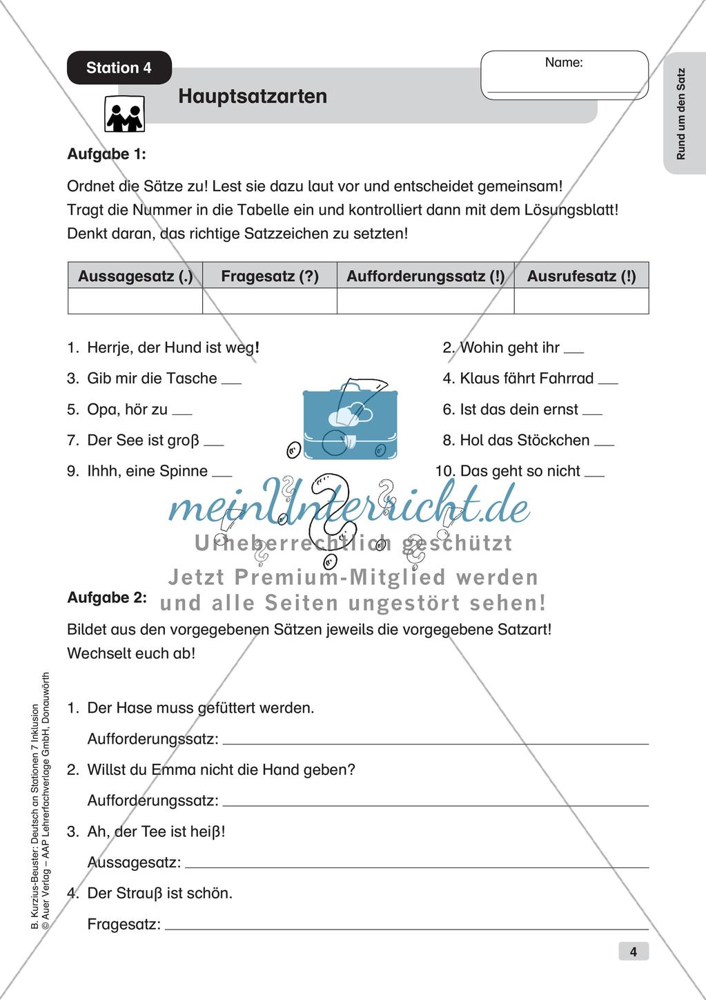 Stationsarbeit Inklusion: Rund um den Satz Preview 6