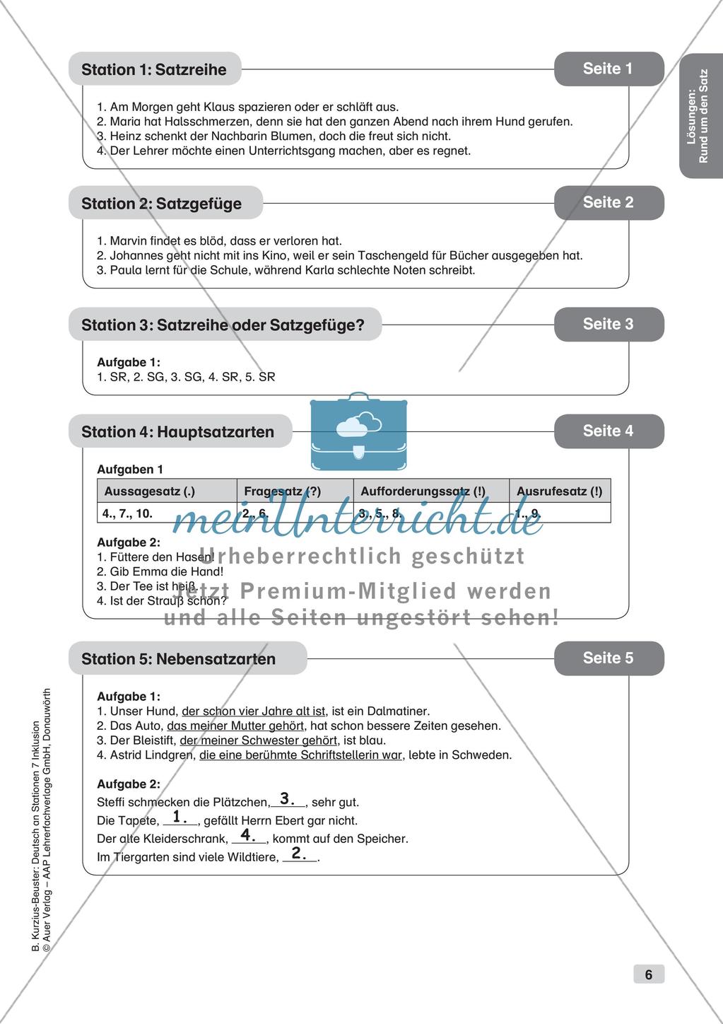 Stationsarbeit Inklusion: Rund um den Satz Preview 8