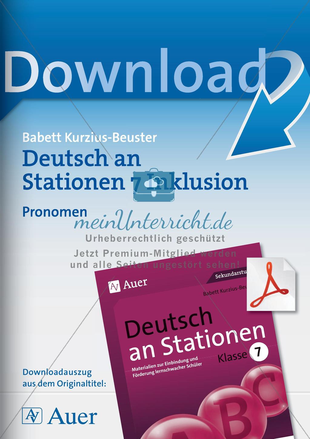 Stationsarbeit Inklusion: Pronomen Preview 1