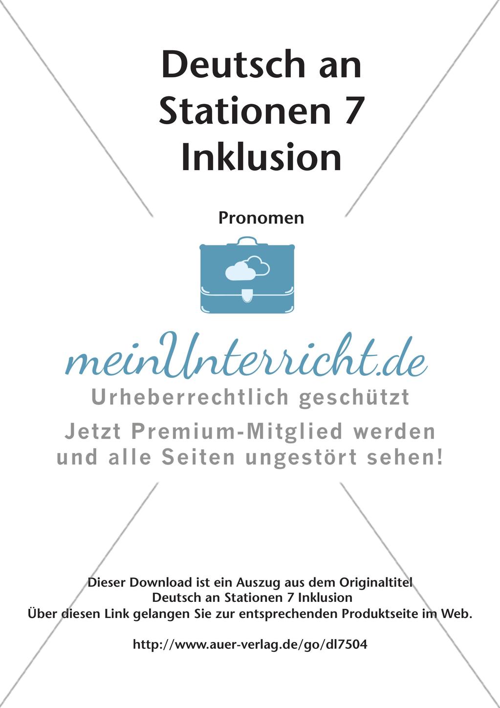 Stationsarbeit Inklusion: Pronomen Preview 2