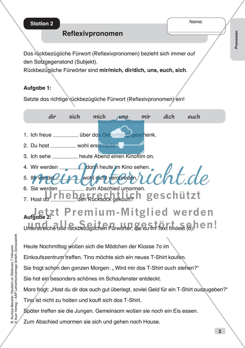 Stationsarbeit Inklusion: Pronomen Preview 4