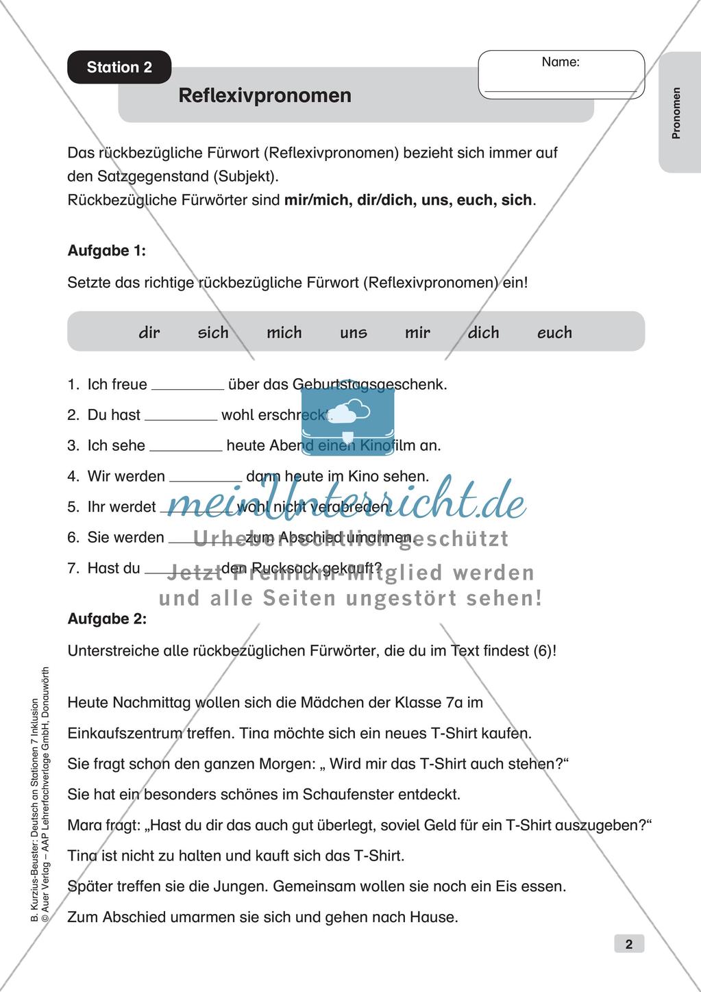Stationsarbeit Inklusion: Pronomen Preview 4