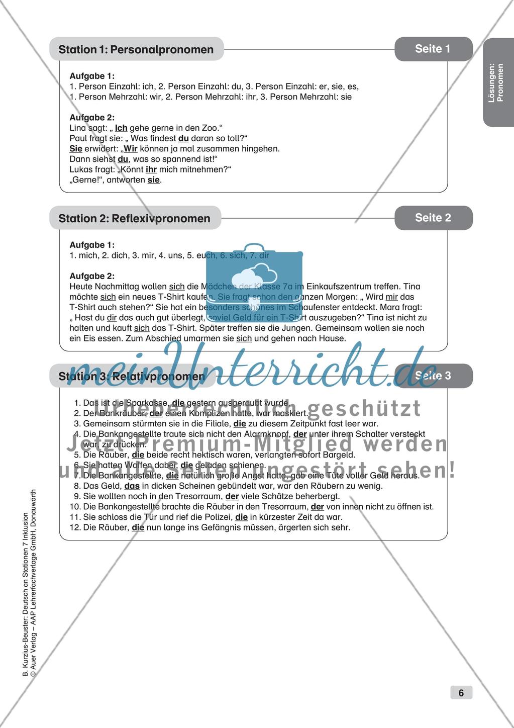 Stationsarbeit Inklusion: Pronomen Preview 8