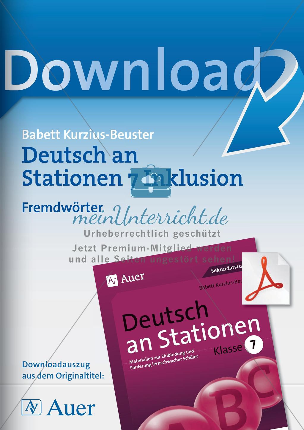 Stationsarbeit Inklusion: Fremdwörter Preview 1