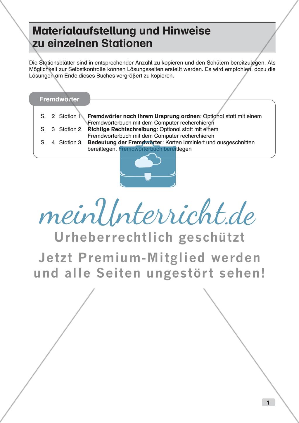 Stationsarbeit Inklusion: Fremdwörter Preview 3