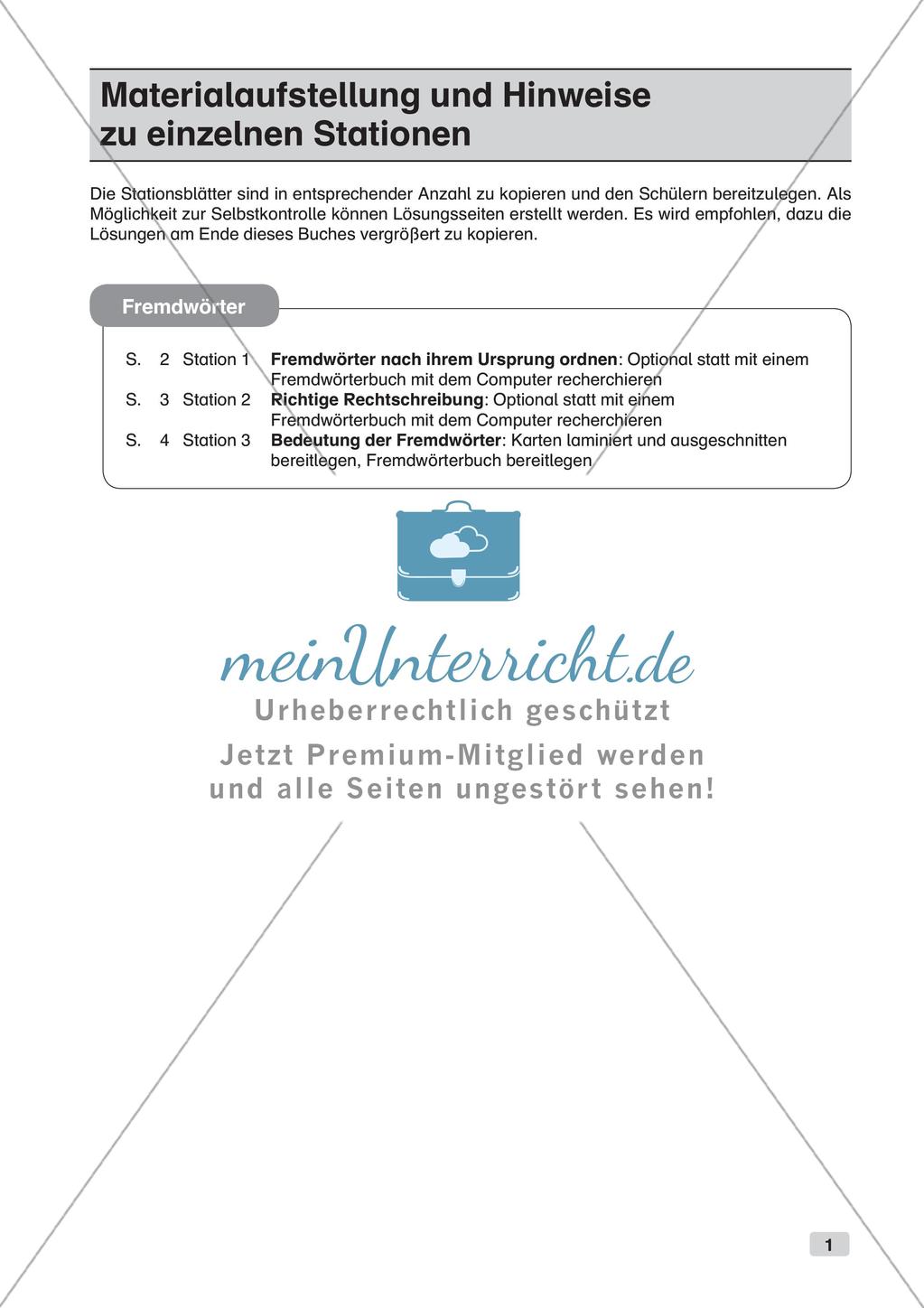 Stationsarbeit Inklusion: Fremdwörter Preview 3