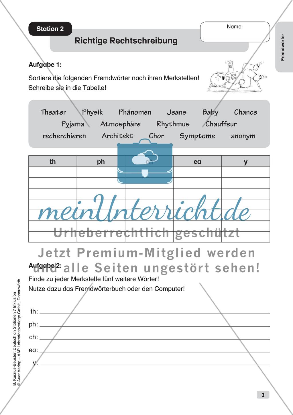 Stationsarbeit Inklusion: Fremdwörter Preview 5