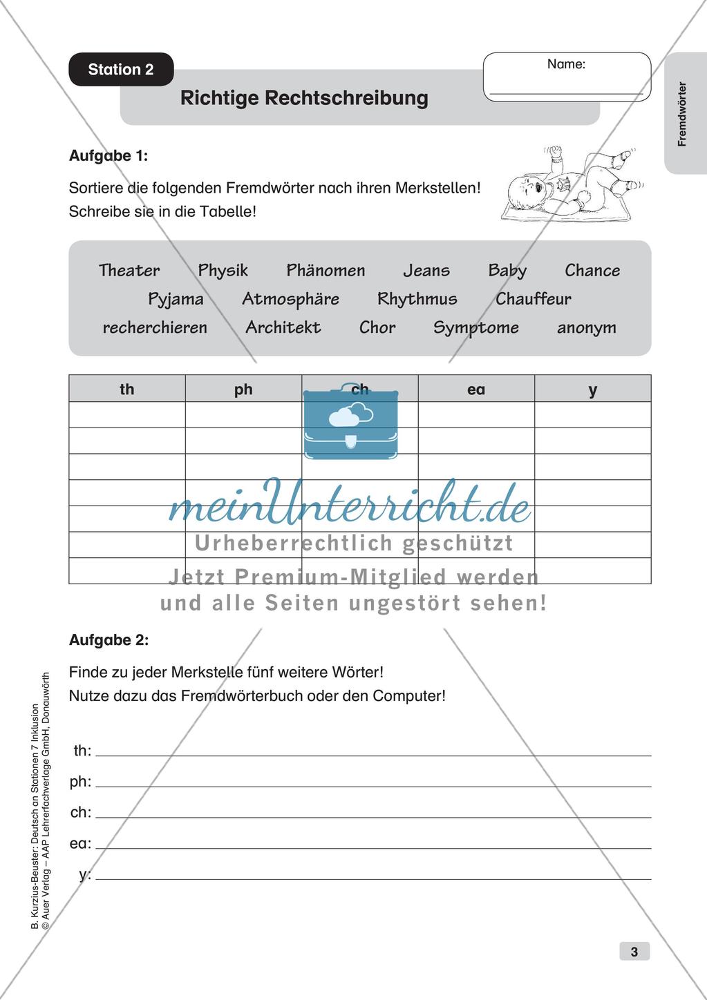 Stationsarbeit Inklusion: Fremdwörter Preview 5