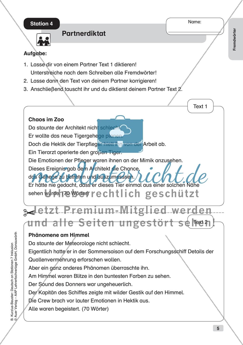 Stationsarbeit Inklusion: Fremdwörter Preview 7