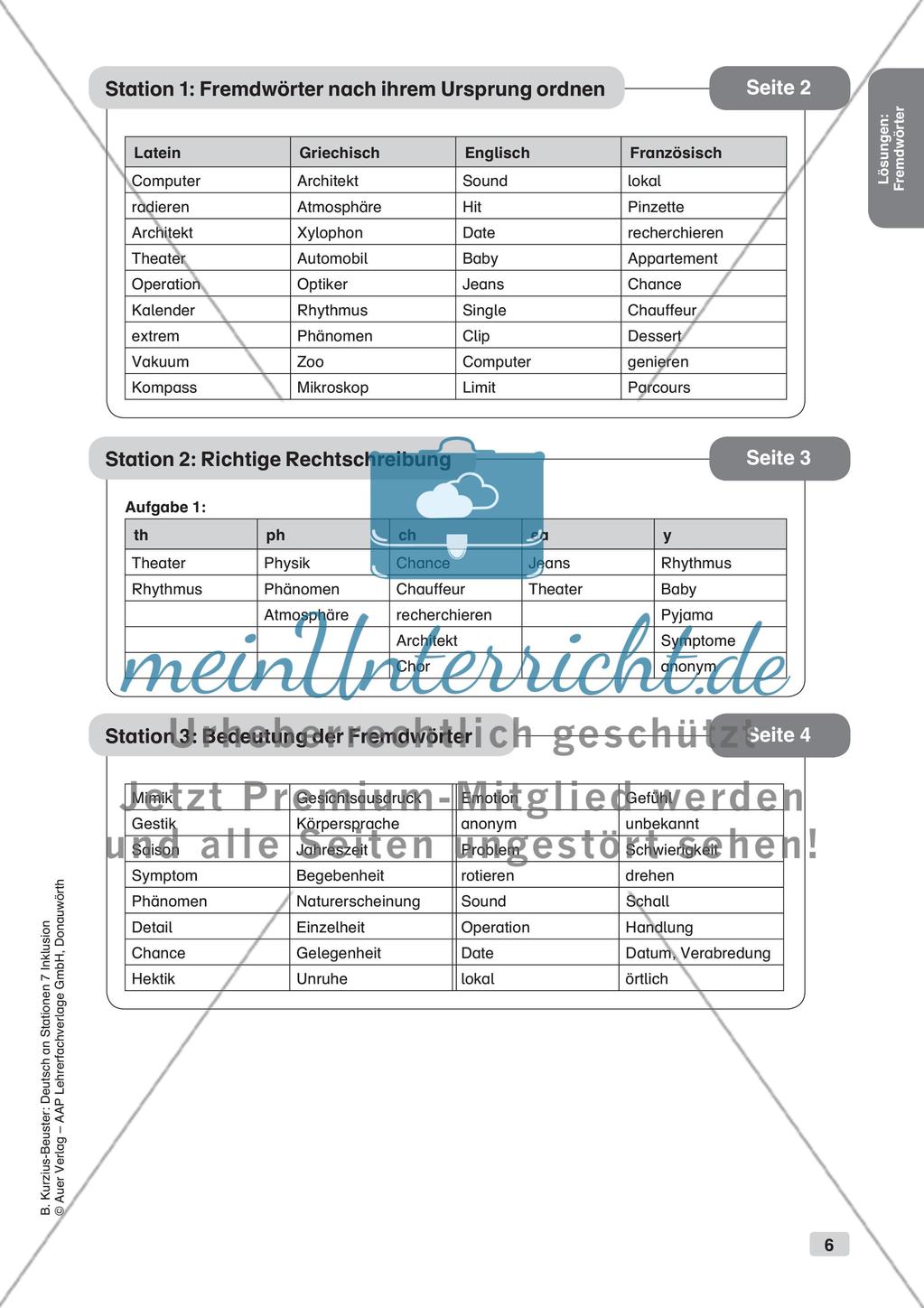 Stationsarbeit Inklusion: Fremdwörter Preview 8