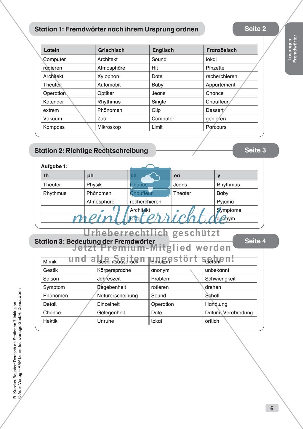 Stationsarbeit Inklusion: Fremdwörter Preview 8