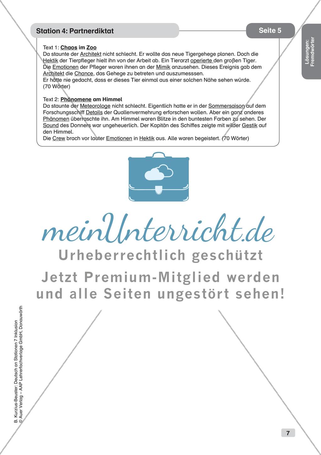 Stationsarbeit Inklusion: Fremdwörter Preview 9