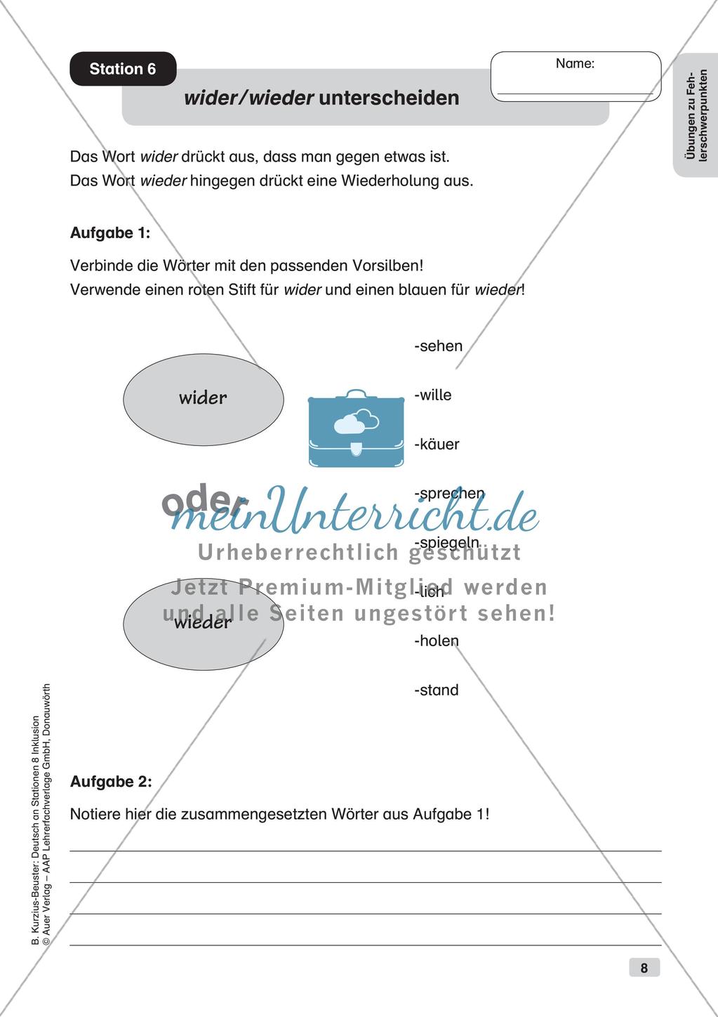 Stationsarbeit Inklusion: Übungen zu Fehlerschwerpunkten Preview 10