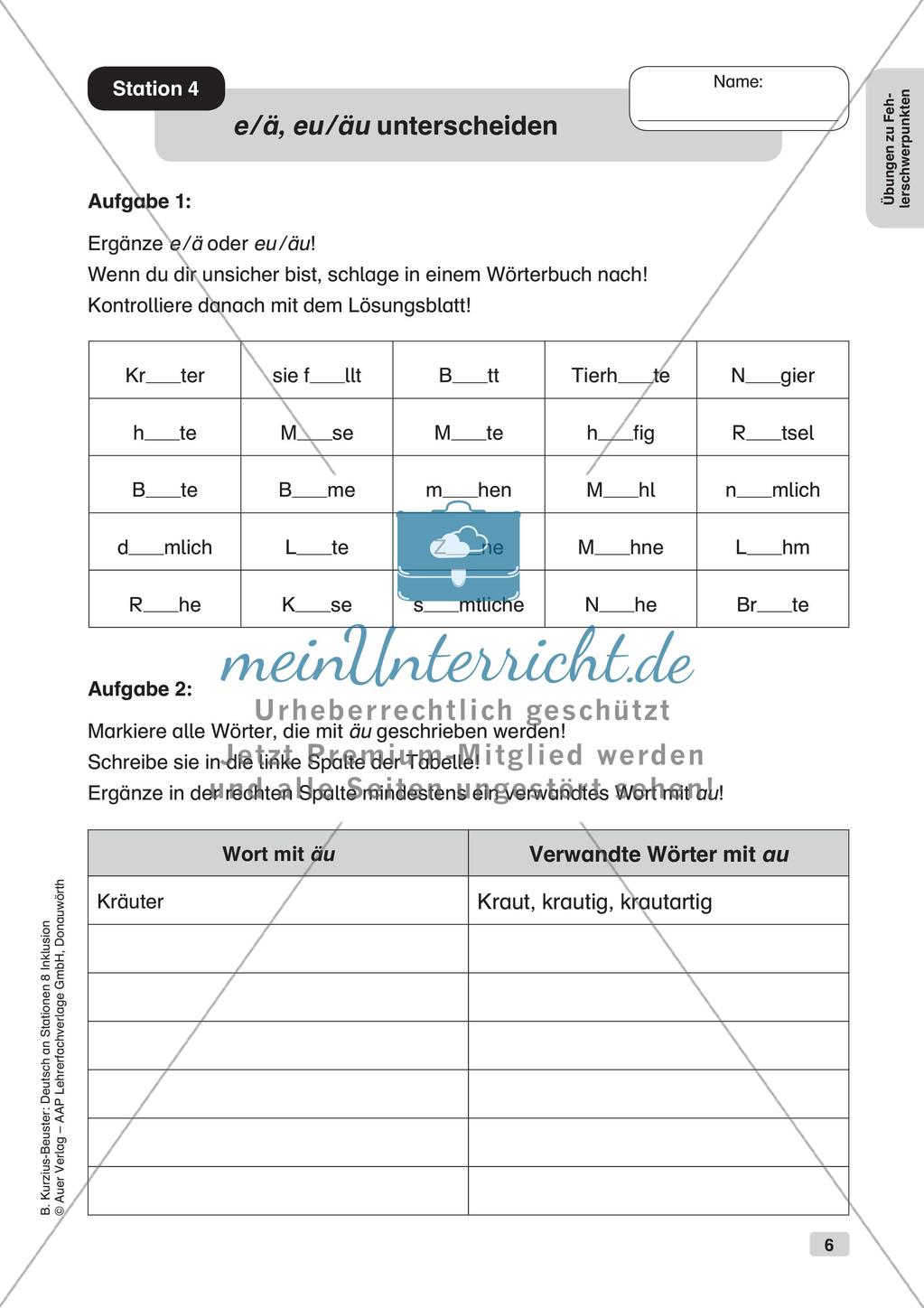 Stationsarbeit Inklusion: Übungen zu Fehlerschwerpunkten Preview 8