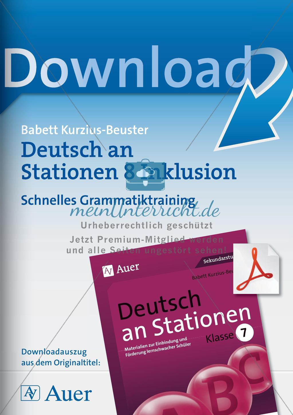 Stationsarbeit Inklusion: Schnelles Grammatiktraining Preview 1