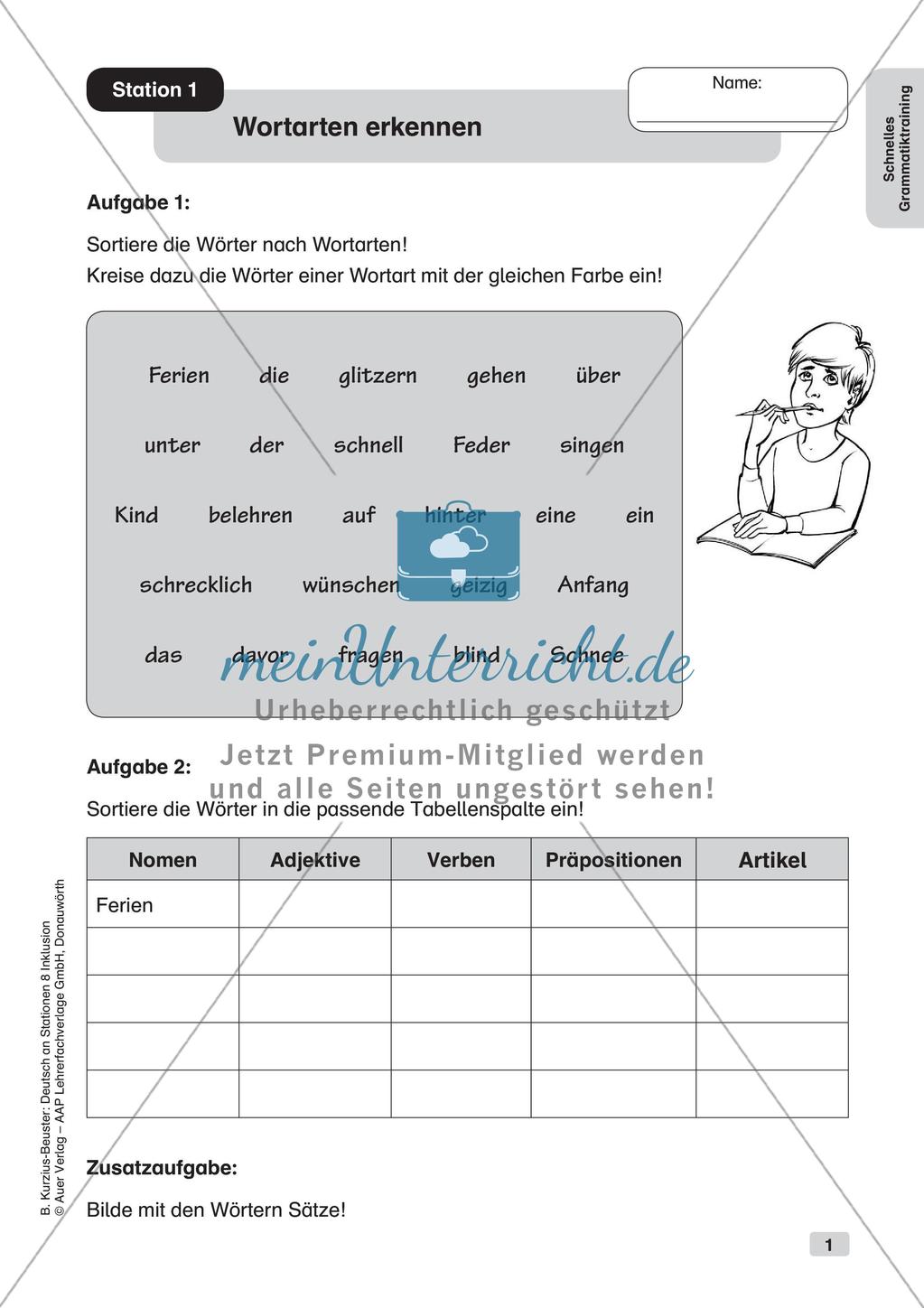 Stationsarbeit Inklusion: Schnelles Grammatiktraining Preview 3