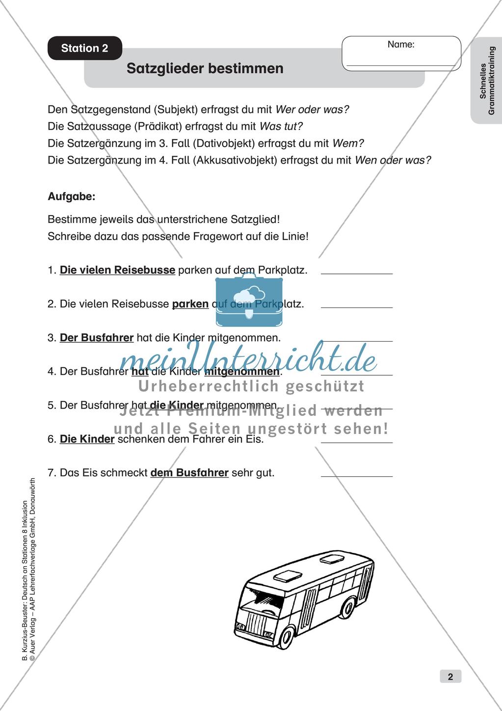 Stationsarbeit Inklusion: Schnelles Grammatiktraining Preview 4