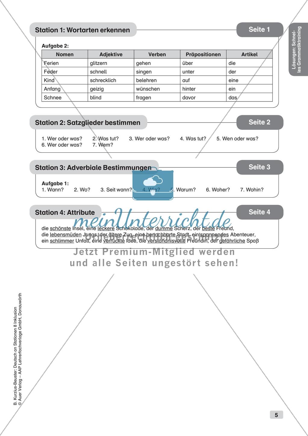 Stationsarbeit Inklusion: Schnelles Grammatiktraining Preview 7