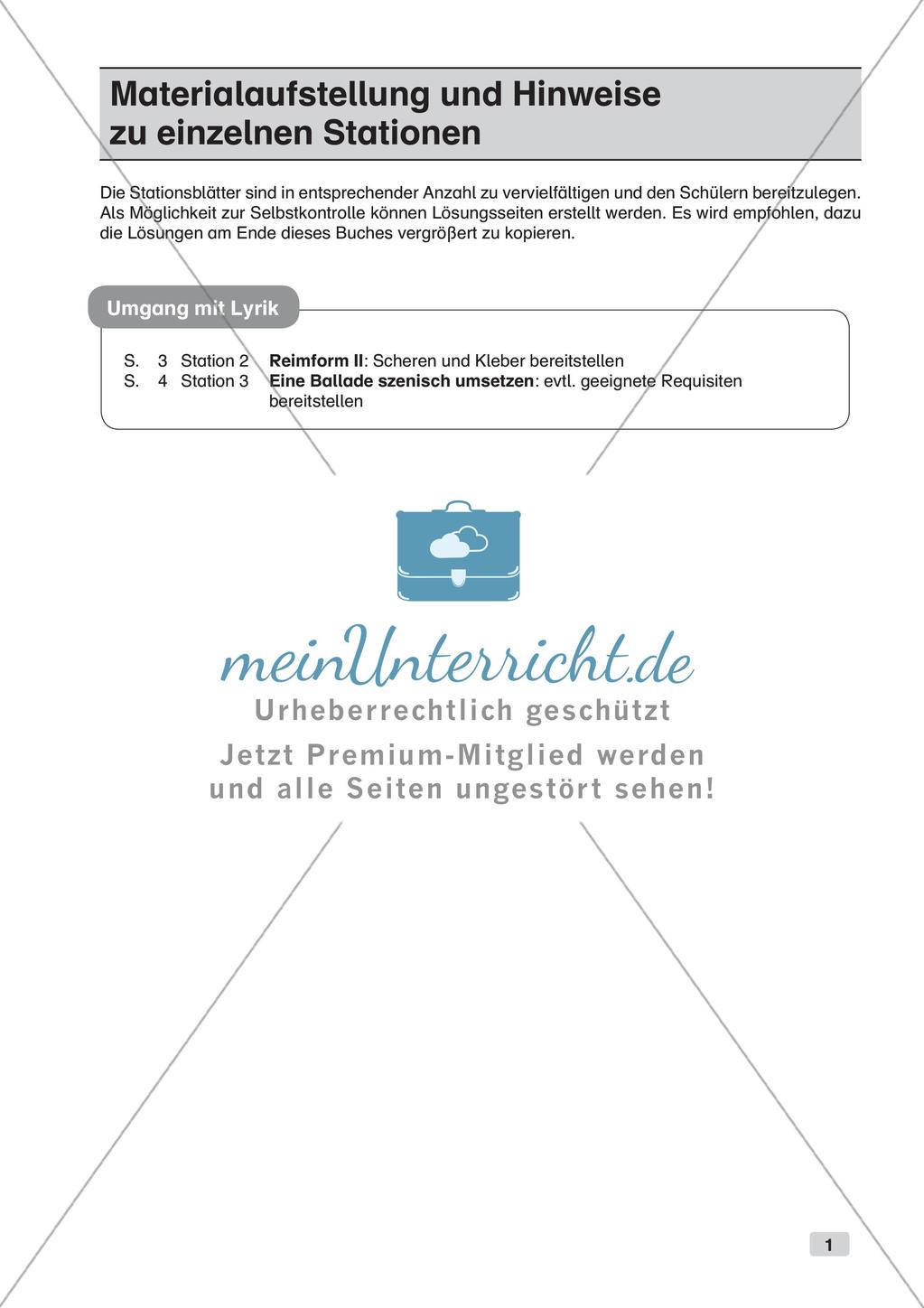 Stationsarbeit Inklusion: Umgang mit Lyrik Preview 3