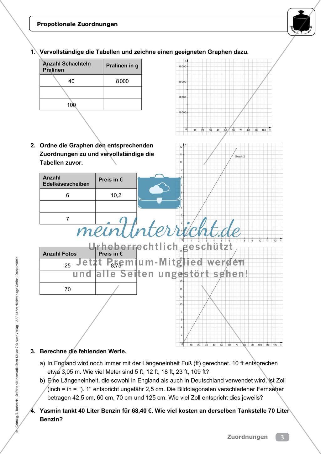 Mathematik üben: Zuordnungen Preview 5