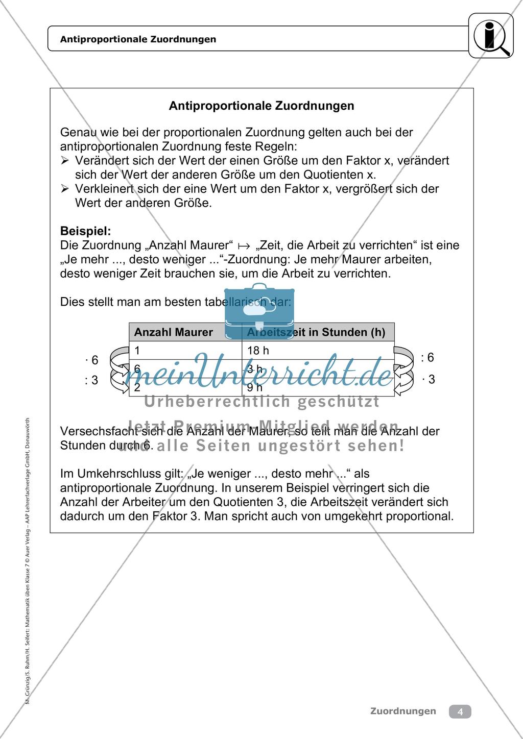 Mathematik üben: Zuordnungen Preview 6