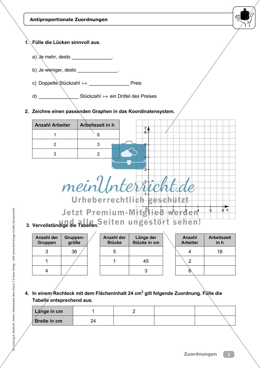 Mathematik üben: Zuordnungen Preview 7