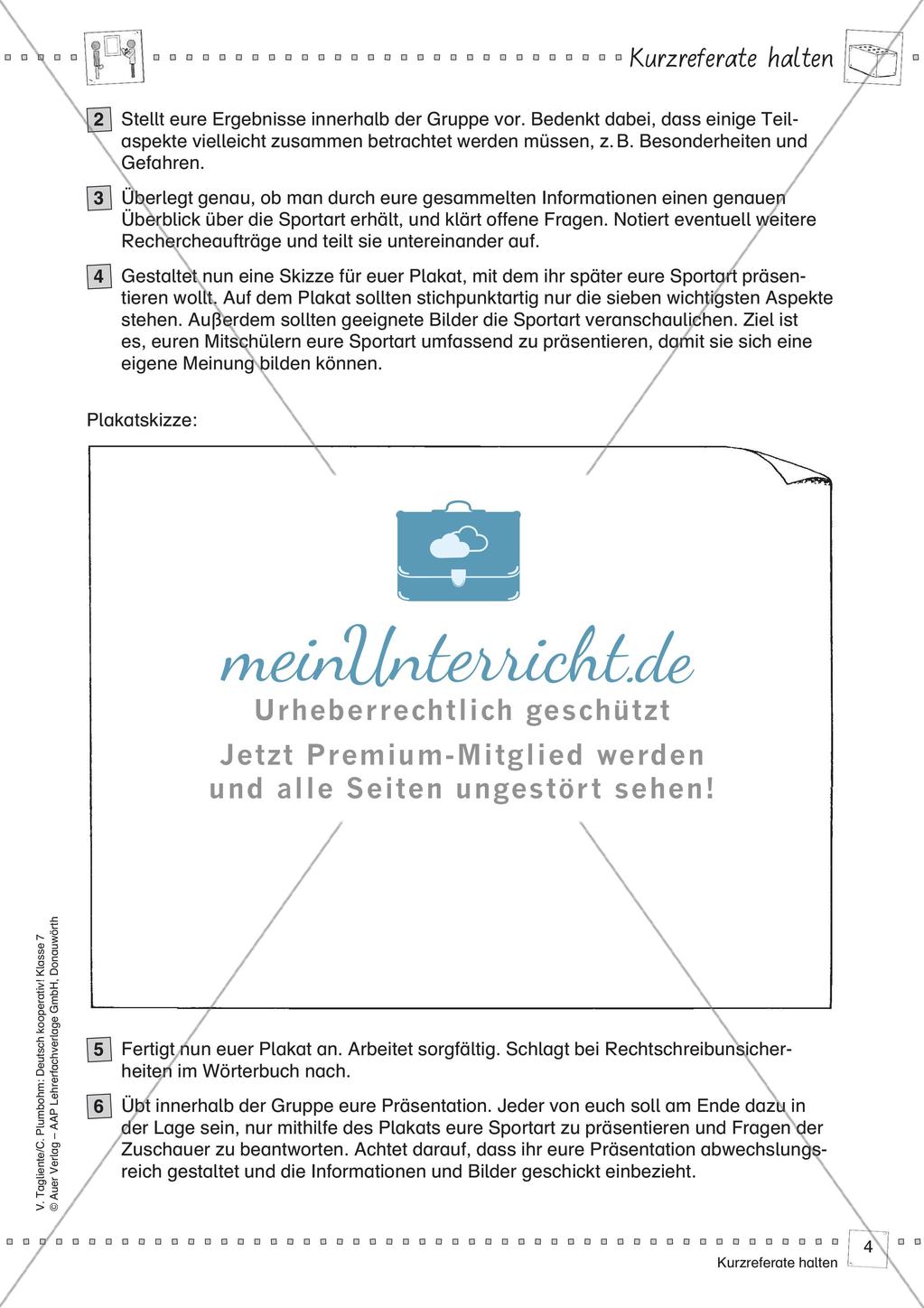 Deutsch kooperativ: Kurzreferate halten Preview 6