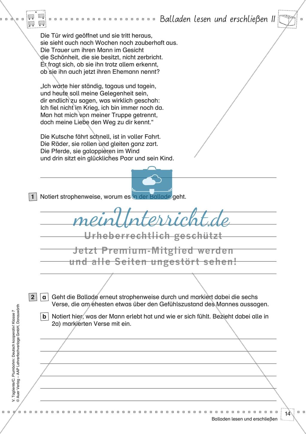 Deutsch kooperativ: Balladen lesen und erschließen Preview 16