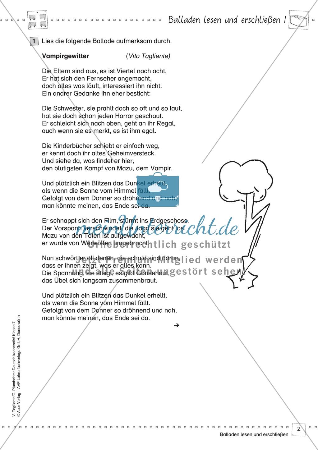 Deutsch kooperativ: Balladen lesen und erschließen Preview 4