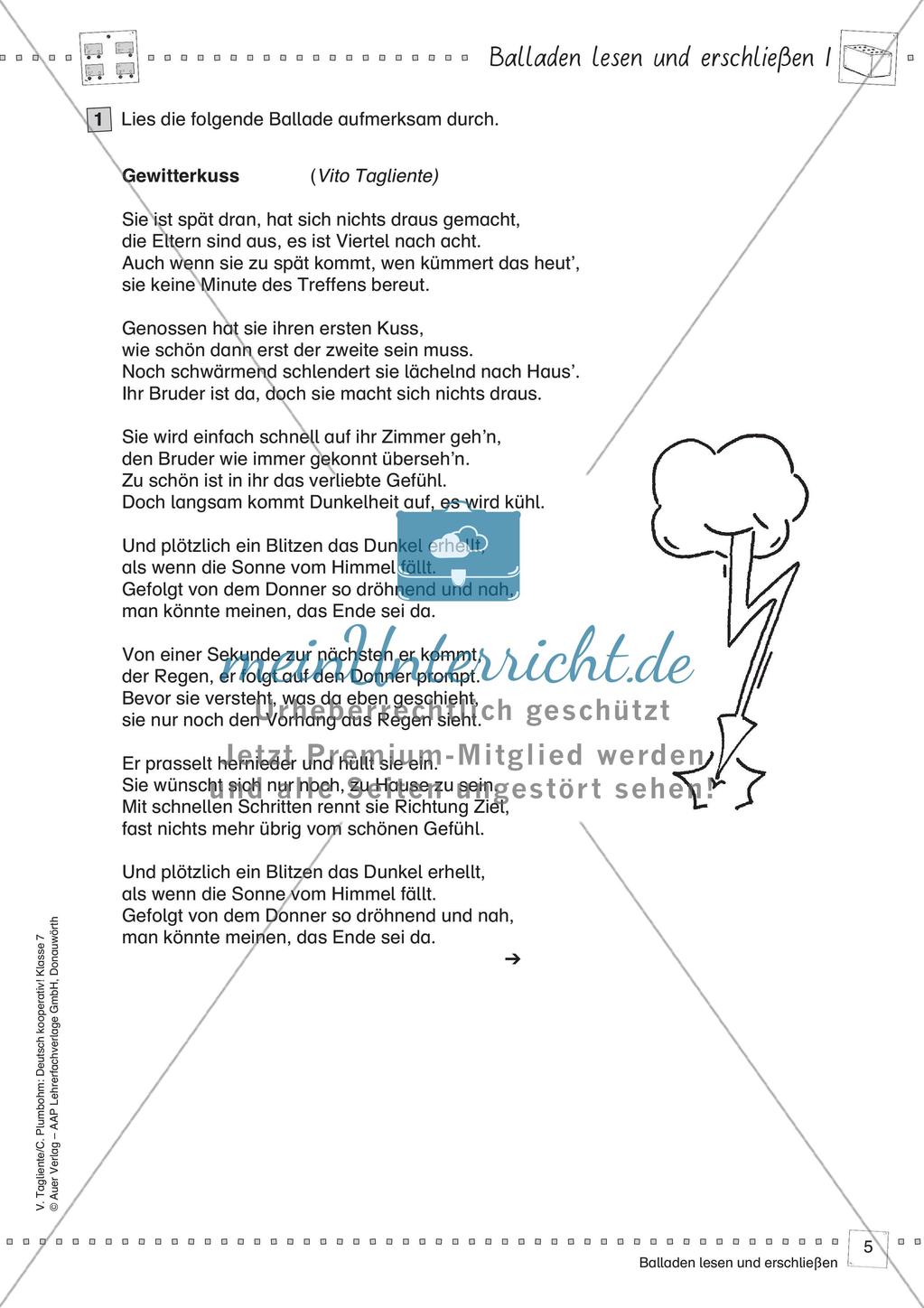 Deutsch kooperativ: Balladen lesen und erschließen Preview 7
