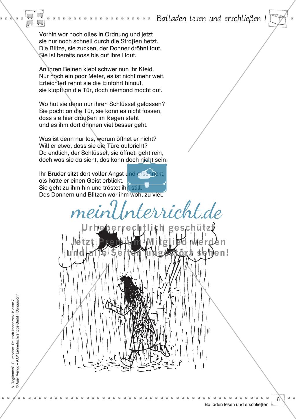 Deutsch kooperativ: Balladen lesen und erschließen Preview 8