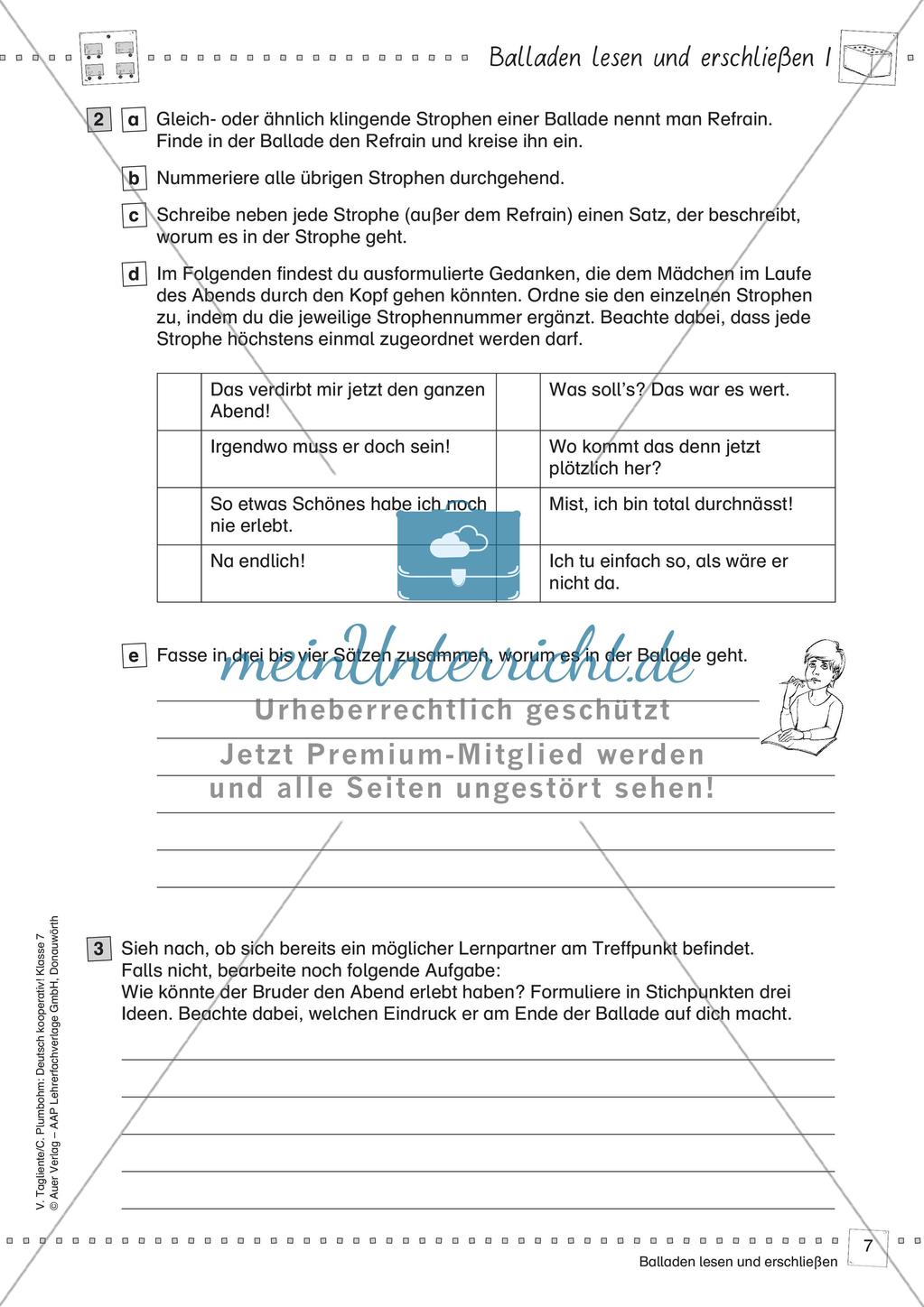 Deutsch kooperativ: Balladen lesen und erschließen Preview 9