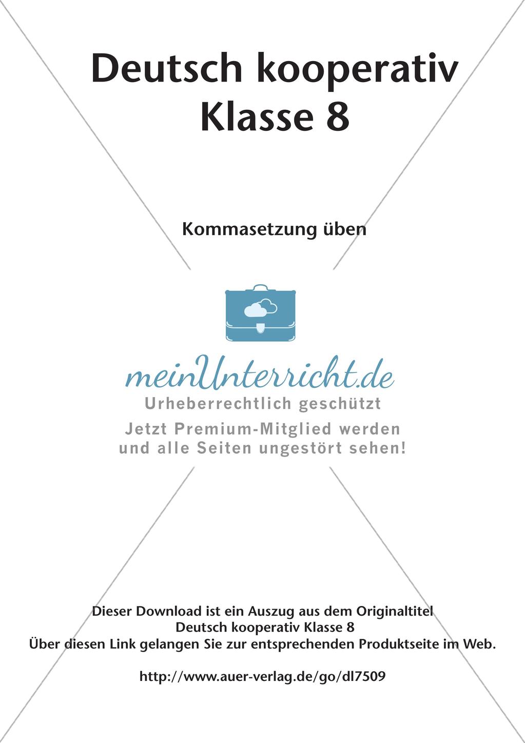 Deutsch kooperativ: Kommasetzung üben Preview 2