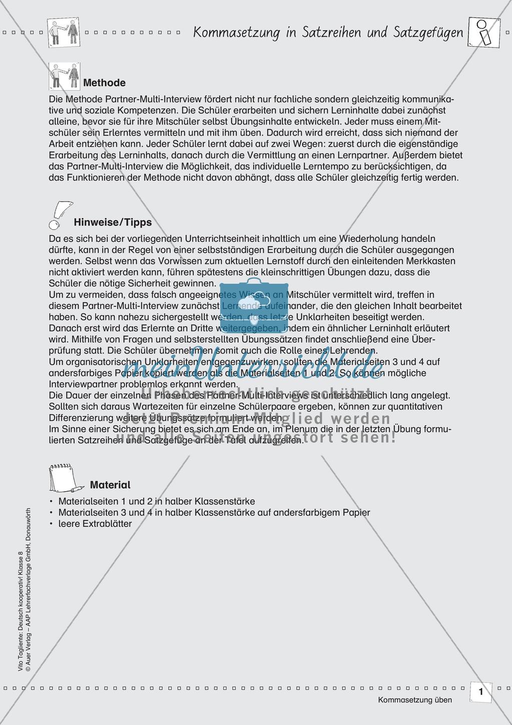 Deutsch kooperativ: Kommasetzung üben Preview 3