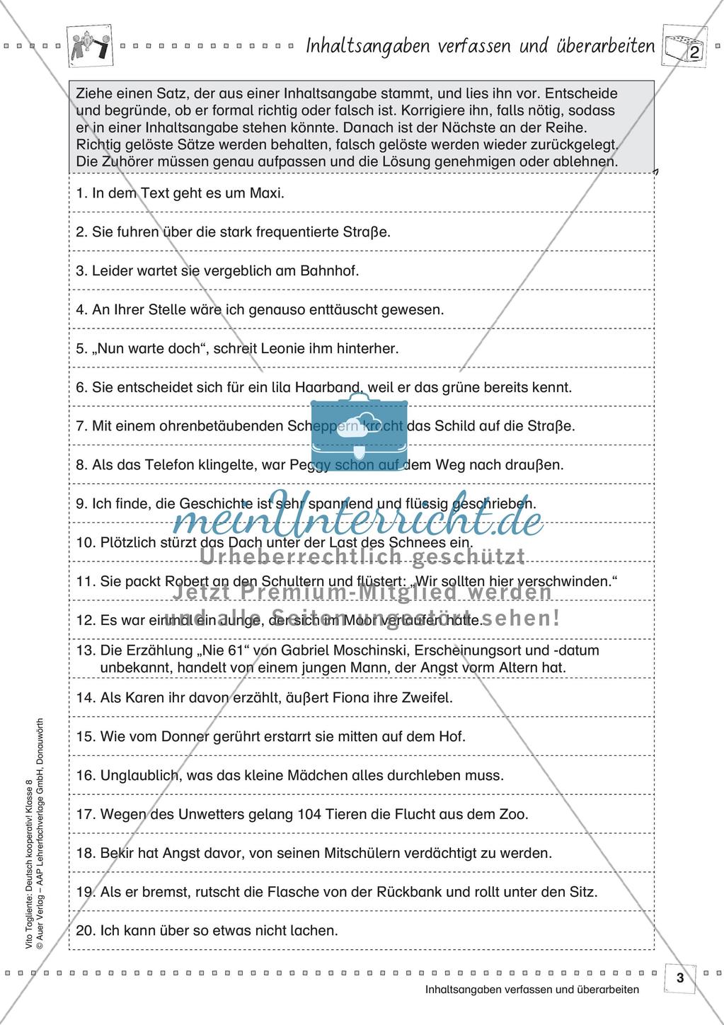 Deutsch kooperativ: Inhaltsangaben erfassen und überarbeiten Preview 5