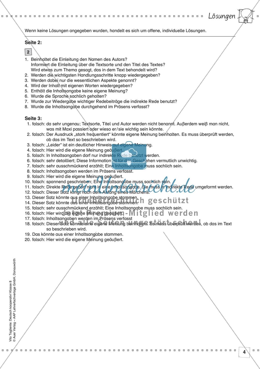 Deutsch kooperativ: Inhaltsangaben erfassen und überarbeiten Preview 6