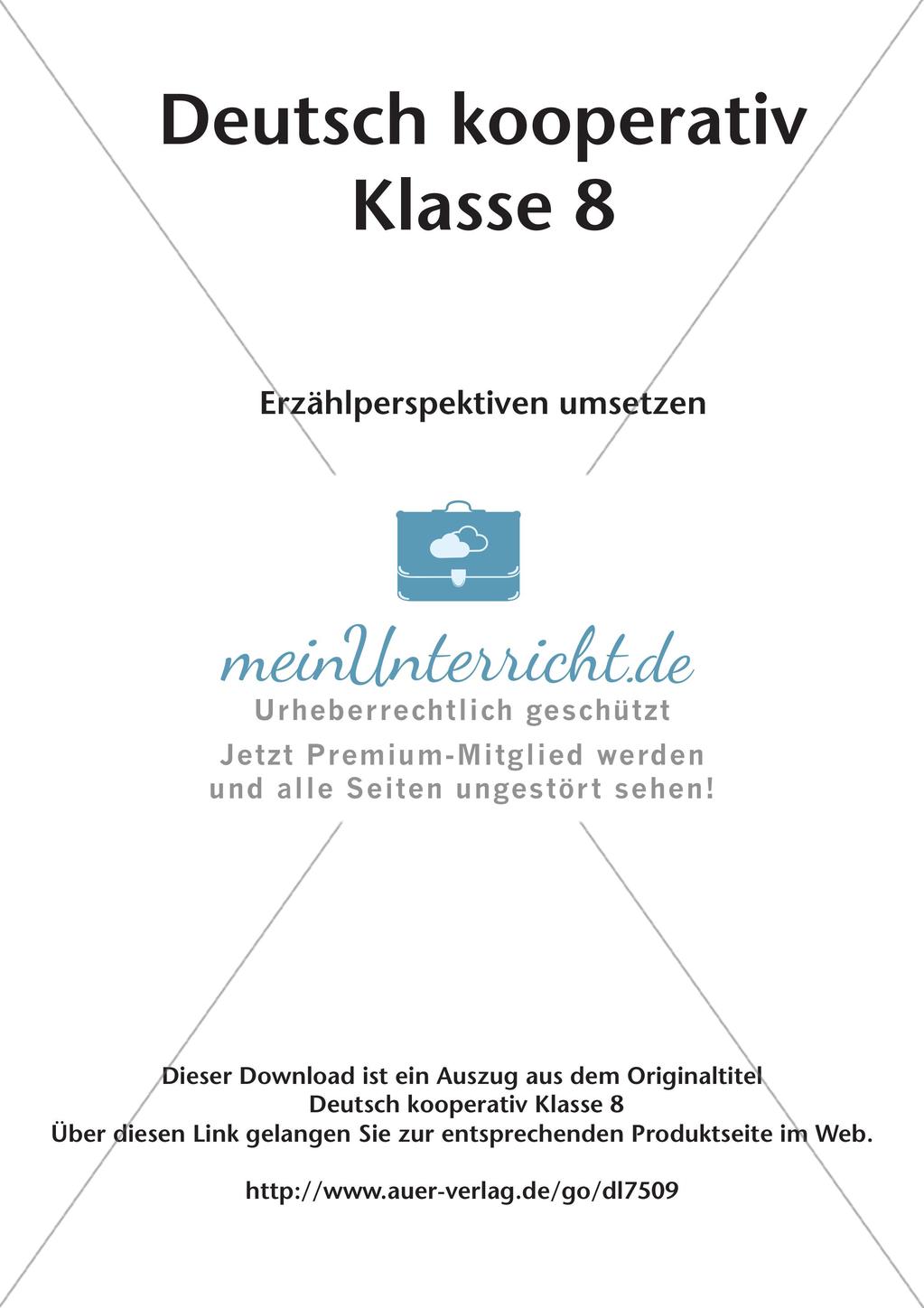 Deutsch kooperativ: Erzählperspektiven umsetzen Preview 2
