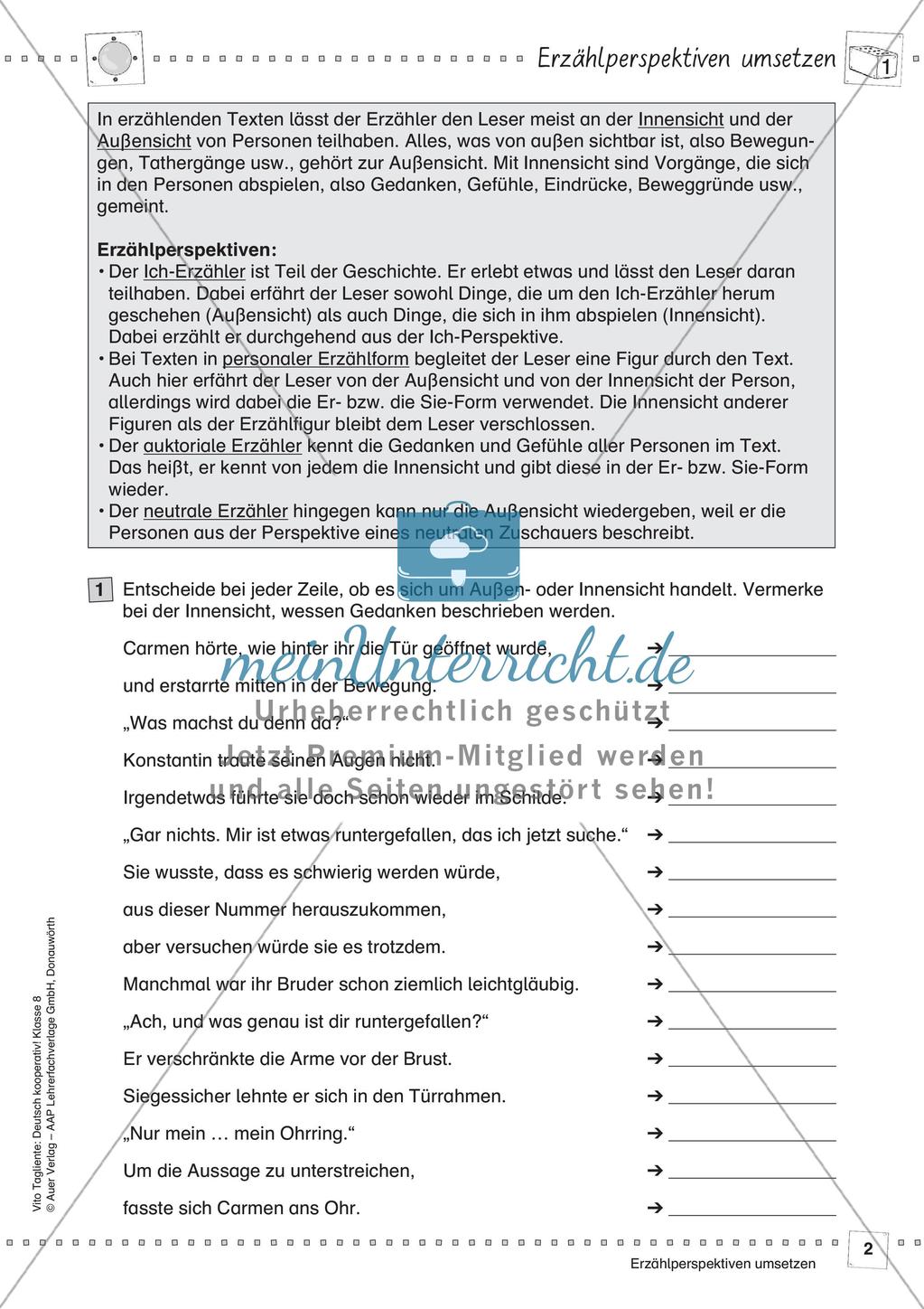 Deutsch kooperativ: Erzählperspektiven umsetzen Preview 4
