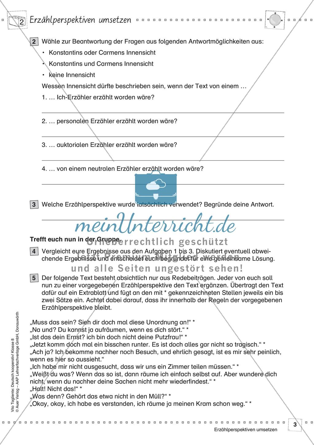 Deutsch kooperativ: Erzählperspektiven umsetzen Preview 5